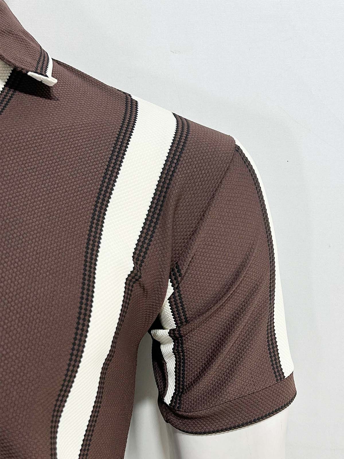 Brown Old Money Polo T-Shirt For Men MTS485
