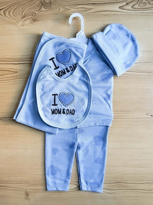 0Mth - 3Mth Blue 5Pcs Gift Set For Newborn HG NBGS318