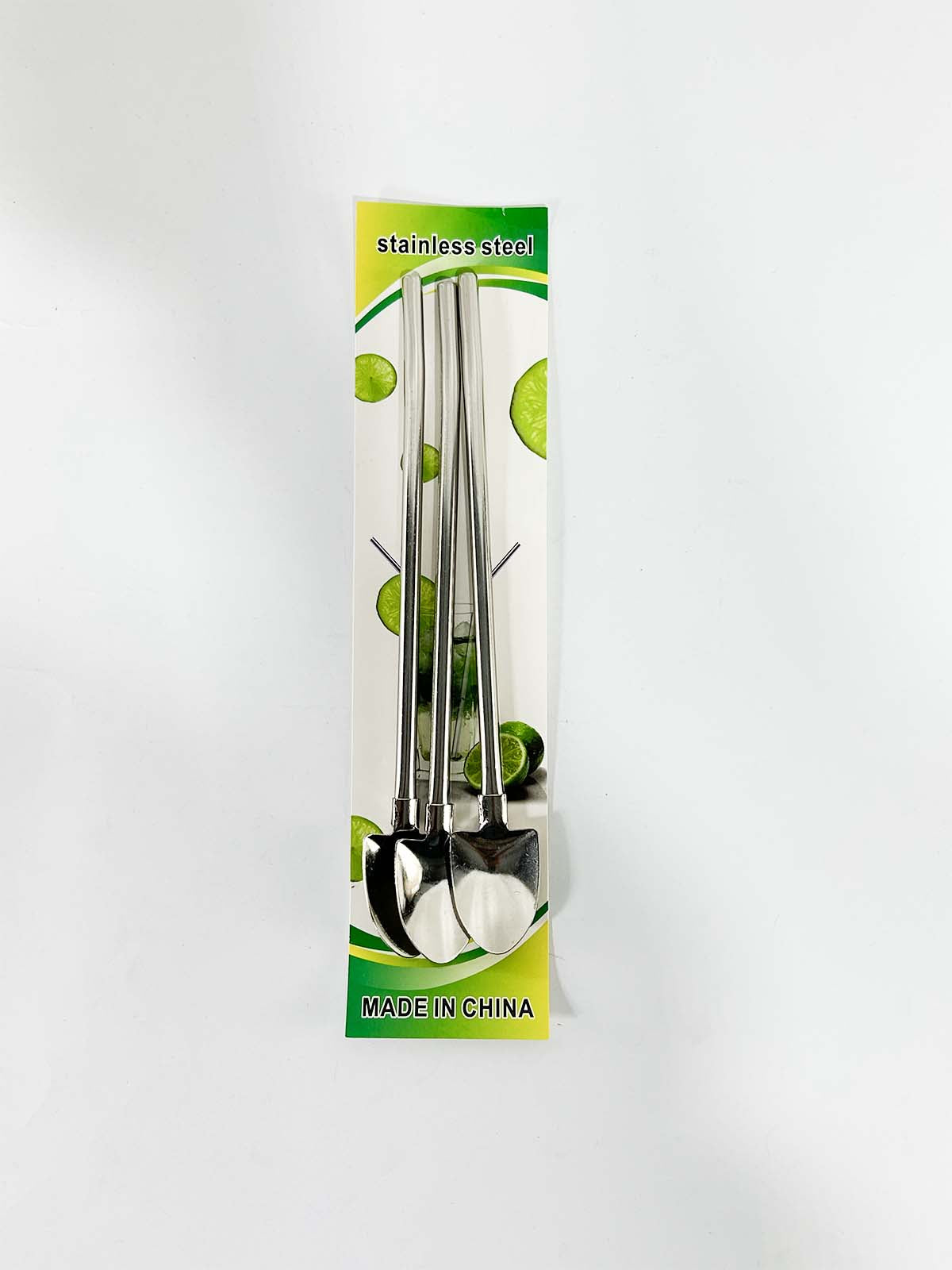 3Pcs Stainless Steel Cocktail Straw & Spoon