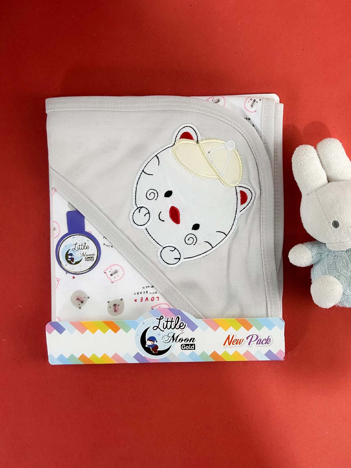 Bear Grey Wrapping Sheet for Newborn NWS66