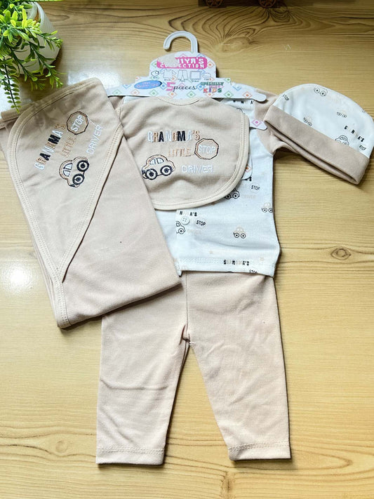 0Mth - 3Mth Brown 5Pcs Gift Set For Newborn HG NBGS350
