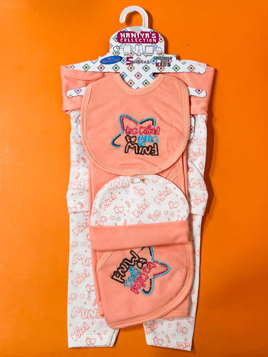 0Mth - 3Mth Peach 5Pcs Gift Set For Newborn HG NBGS287
