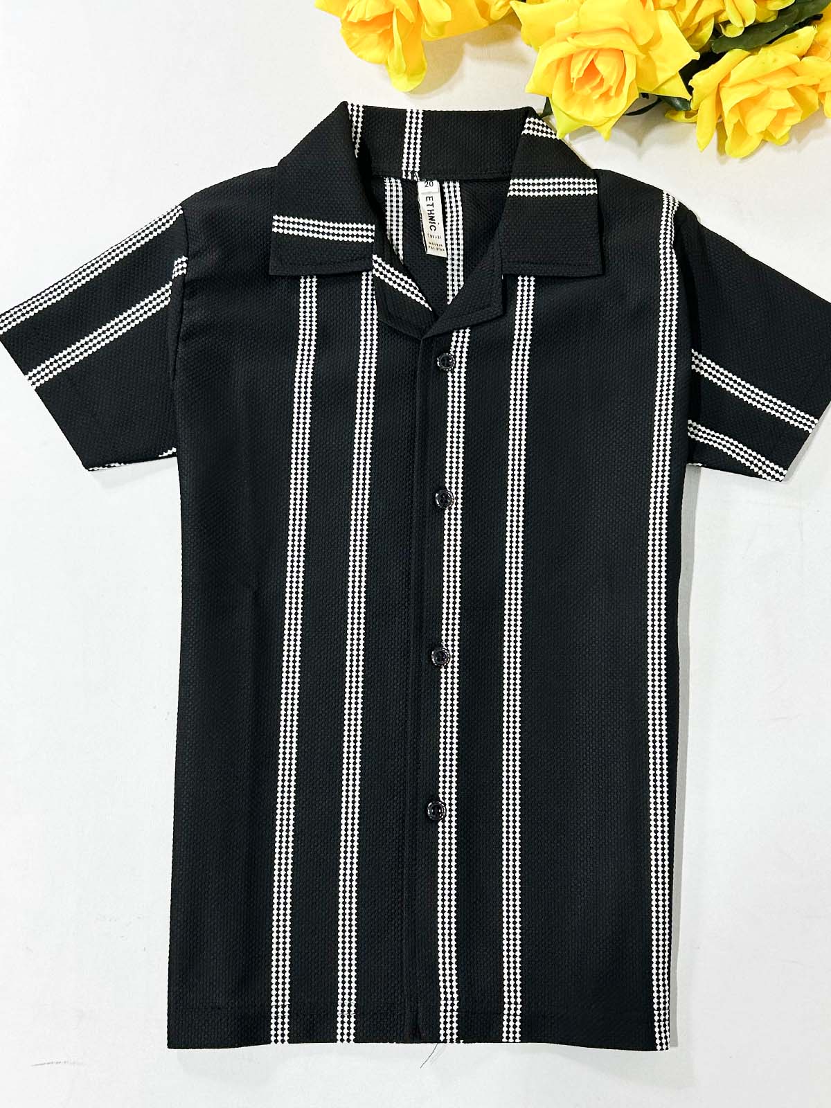 4Yrs - 10Yrs Black Old Money Shirt for Boys BCS66