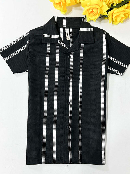 4Yrs - 10Yrs Black Old Money Shirt for Boys BCS66