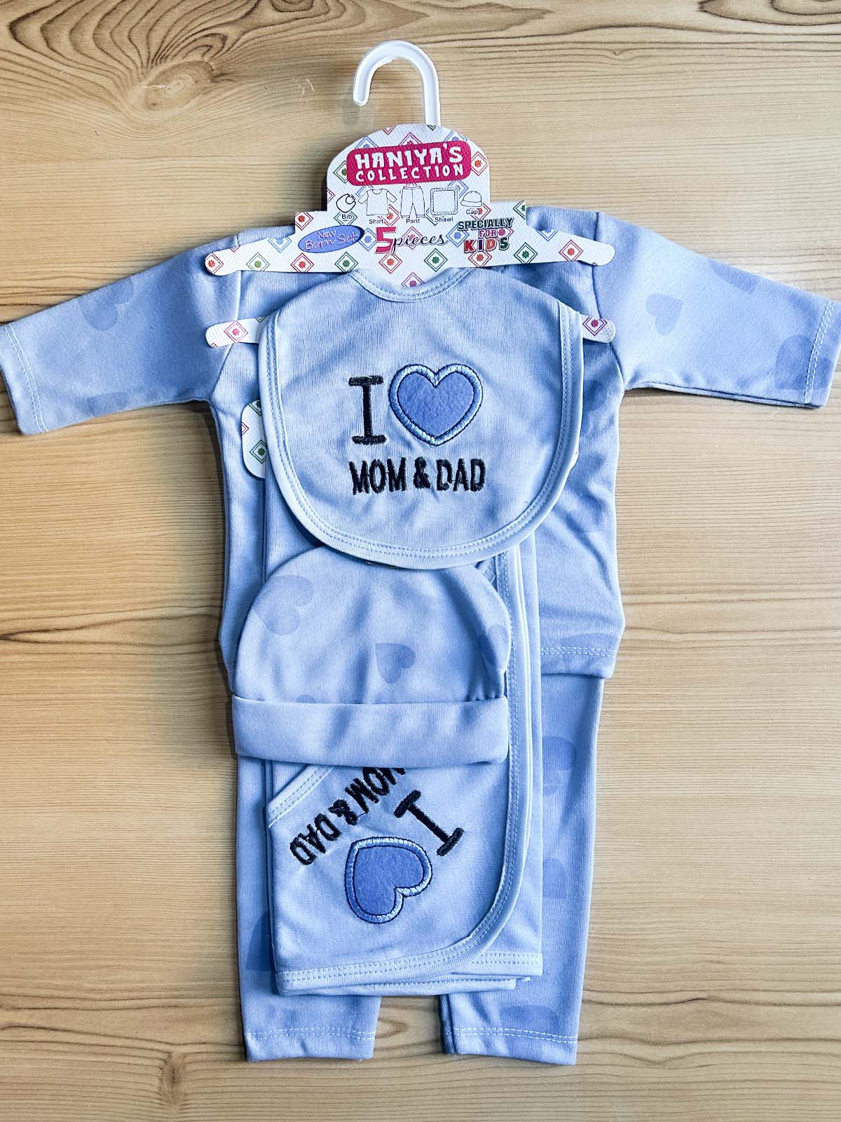 0Mth - 3Mth Blue 5Pcs Gift Set For Newborn HG NBGS318