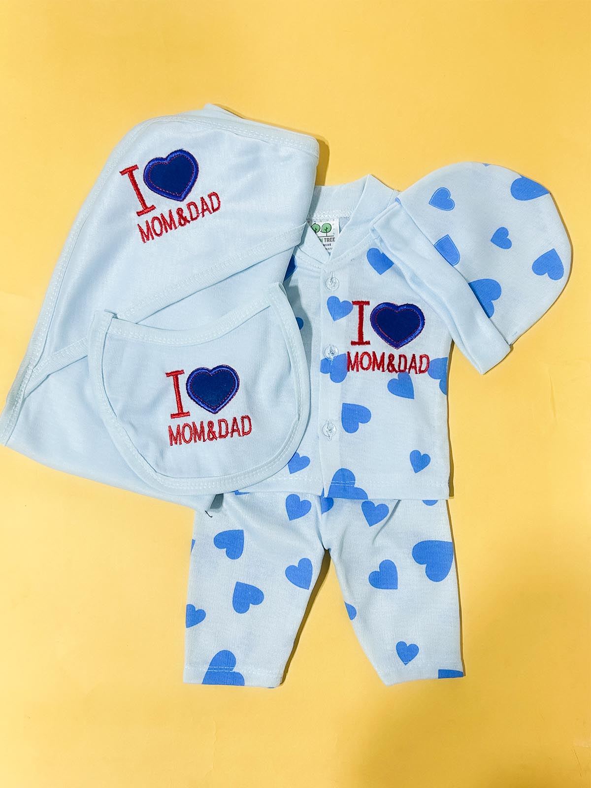 0Mth - 3Mth Blue 5Pcs Gift Set For Newborn HG NBGS335