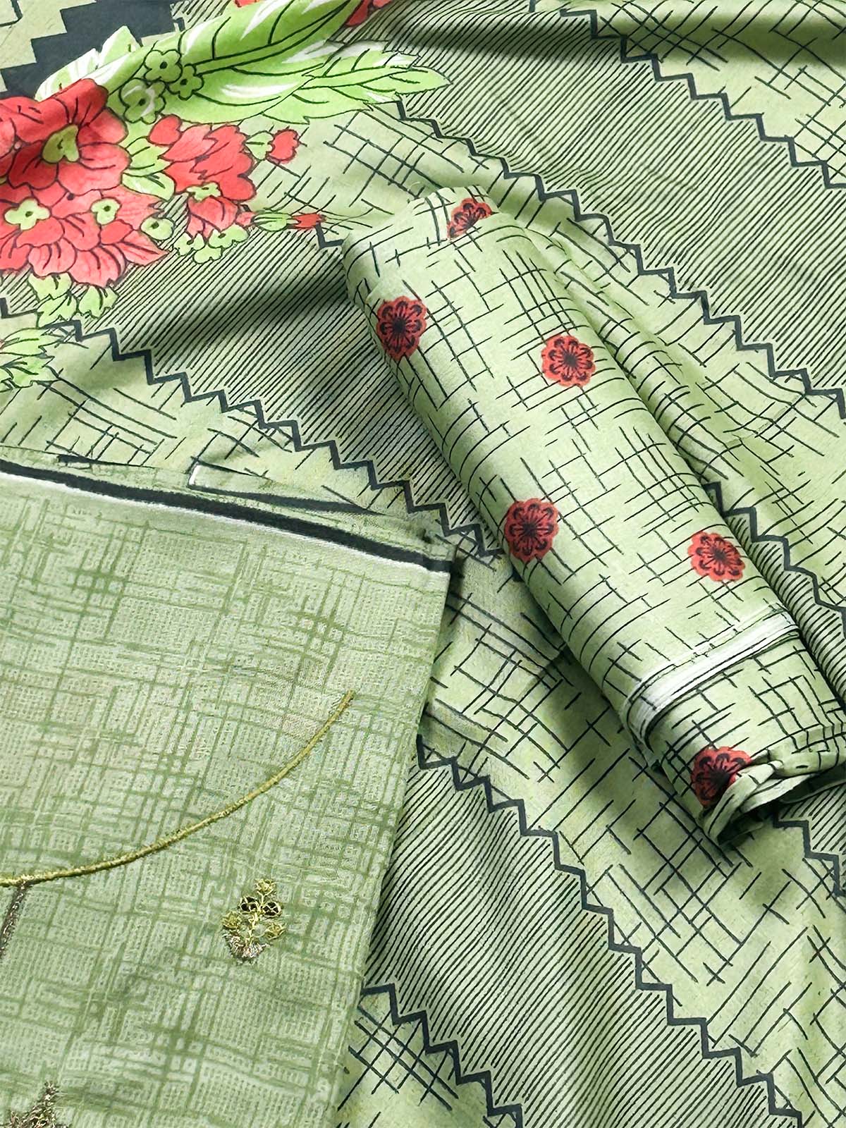 3Pcs Unstitched Digital Lawn Suit For Women WU259