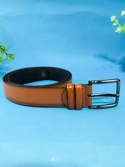 Brown Faux Leather Belt For Men MB82