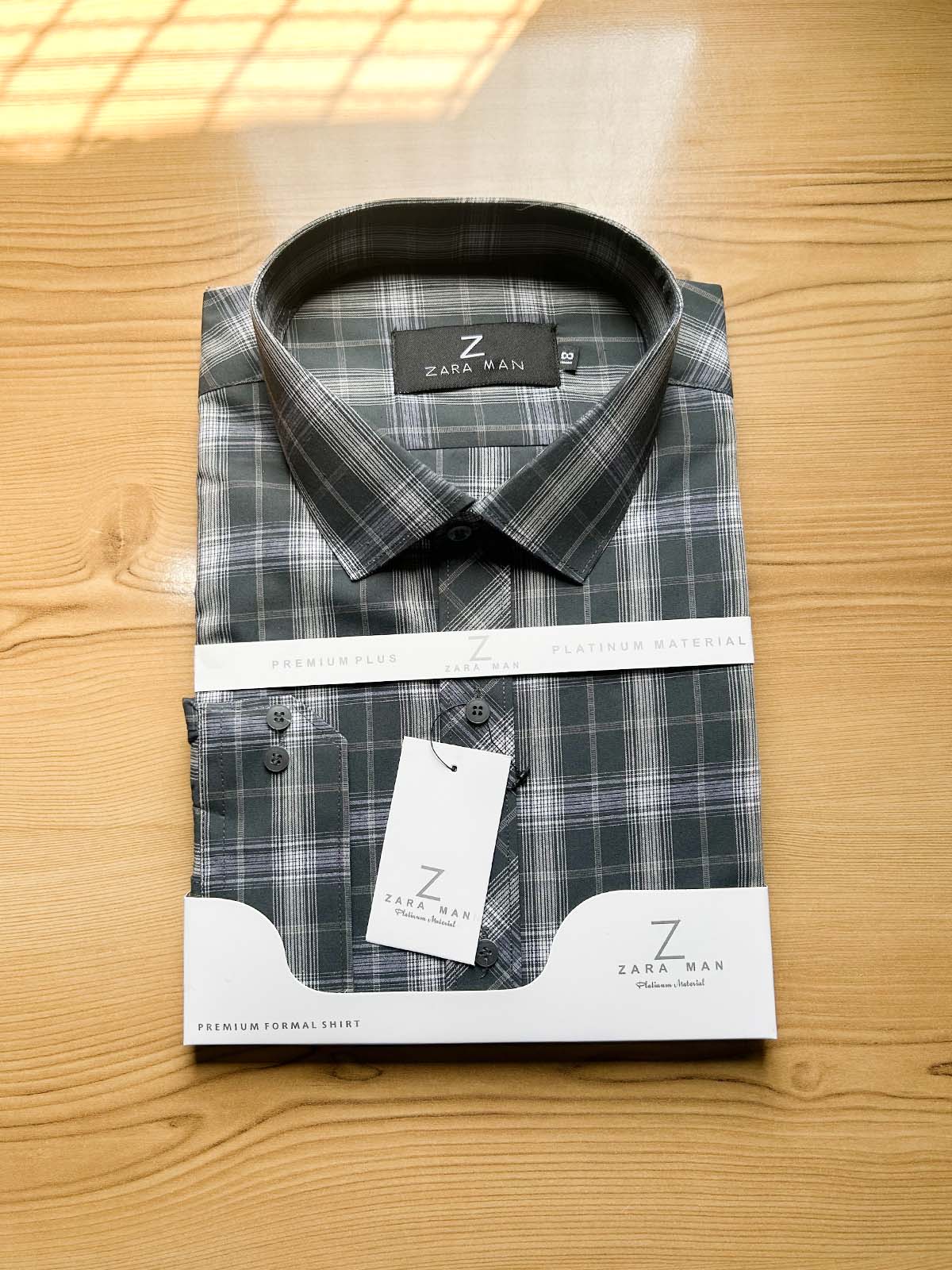 Grey Checks Formal Dress Shirt For Men MFS550