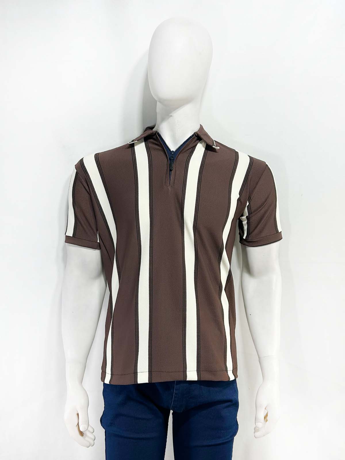 Brown Old Money Polo T-Shirt For Men MTS485