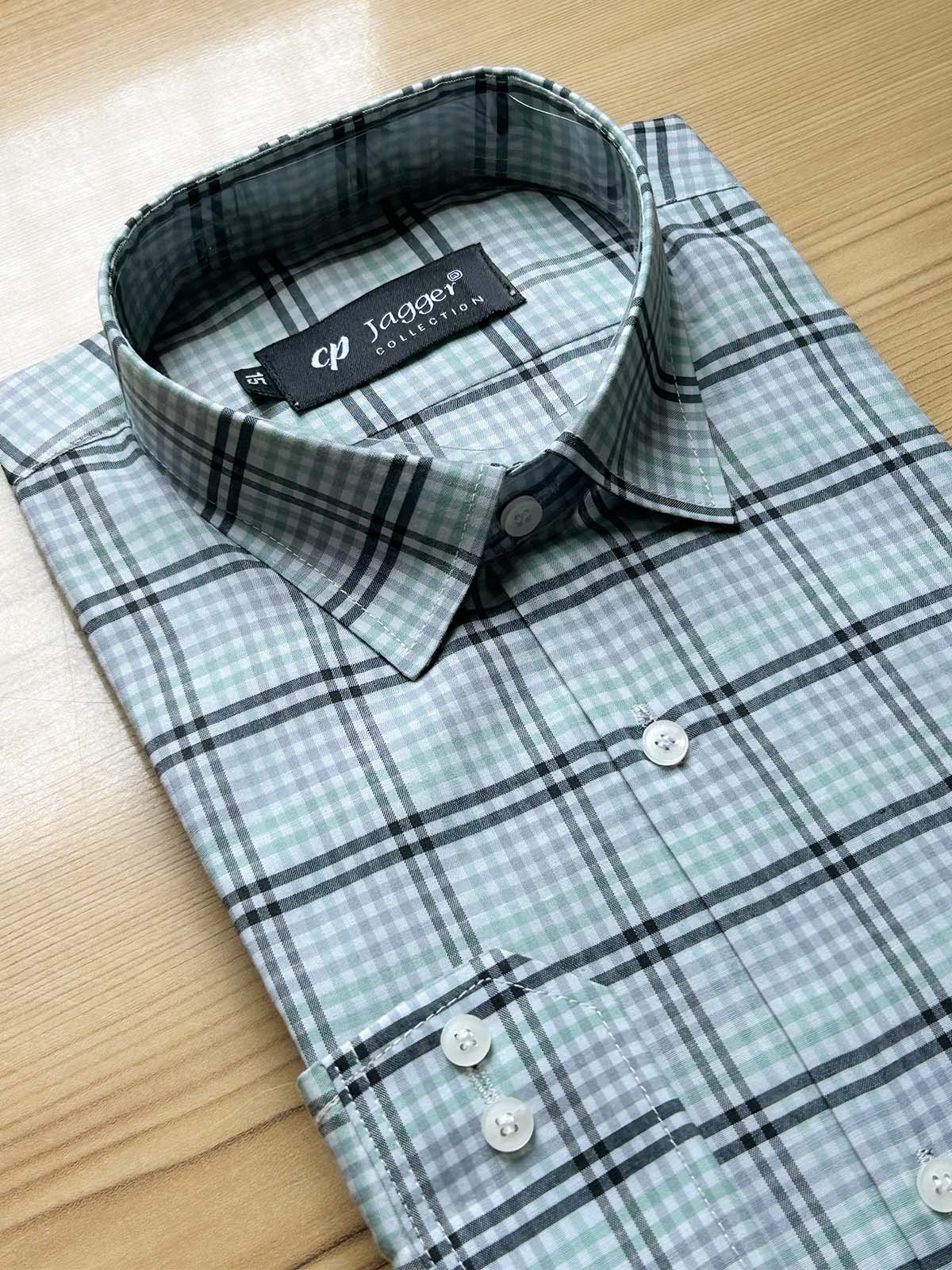 G Grey Checks Formal Dress Shirt For Men MFS483