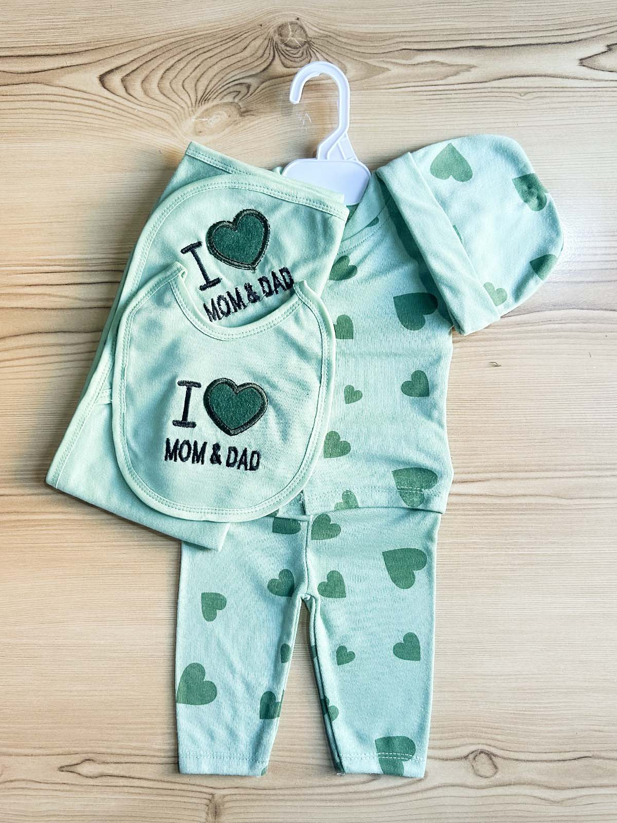 0Mth - 3Mth Green 5Pcs Gift Set For Newborn HG NBGS319