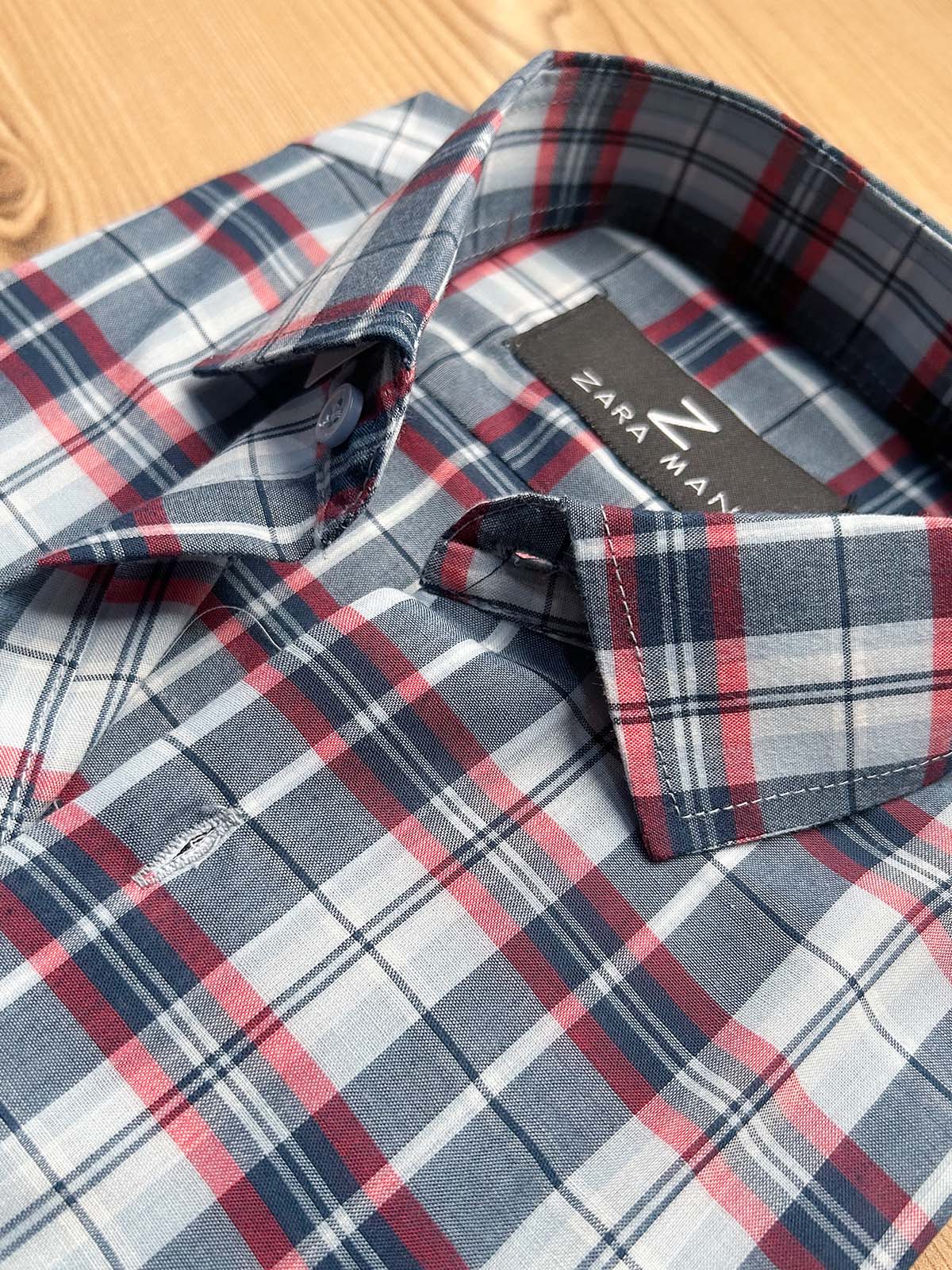 MFS615 R Blue Checks Formal Dress Shirt For Men