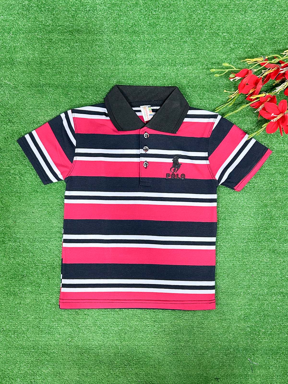 2Yrs - 7Yrs Pink Stripes T-Shirt For Boys SG BTS121