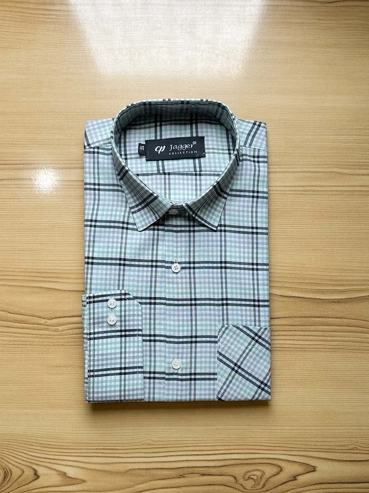 G Grey Checks Formal Dress Shirt For Men MFS483