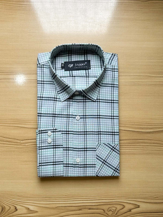 G Grey Checks Formal Dress Shirt For Men MFS483
