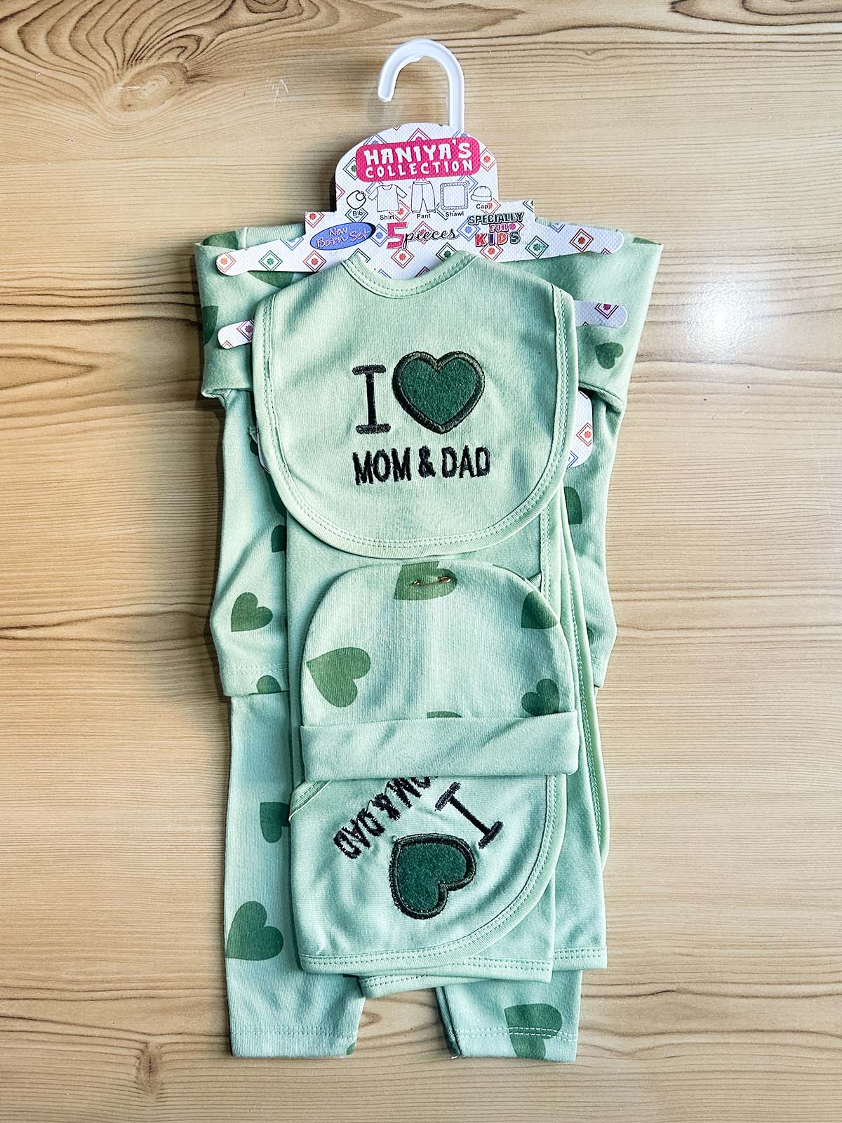 0Mth - 3Mth Green 5Pcs Gift Set For Newborn HG NBGS319