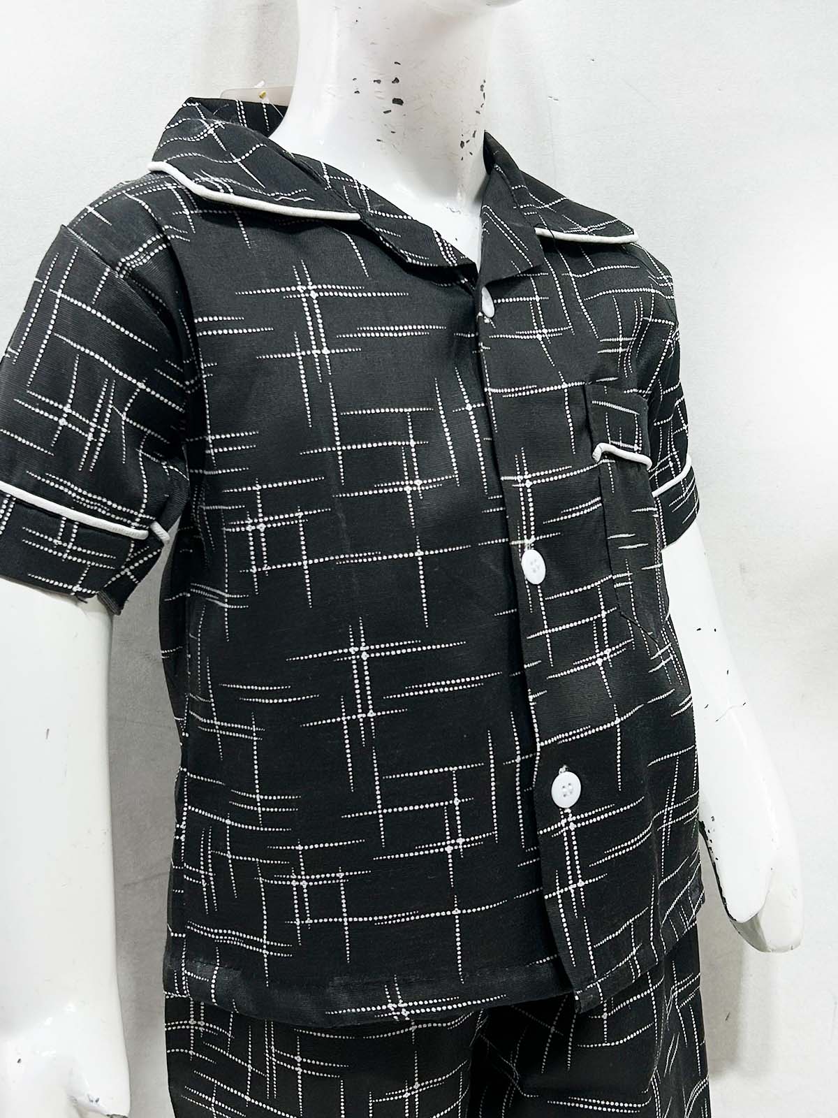 1Yrs - 5Yrs Black Cotton Night Suit For Kids NG BNS33