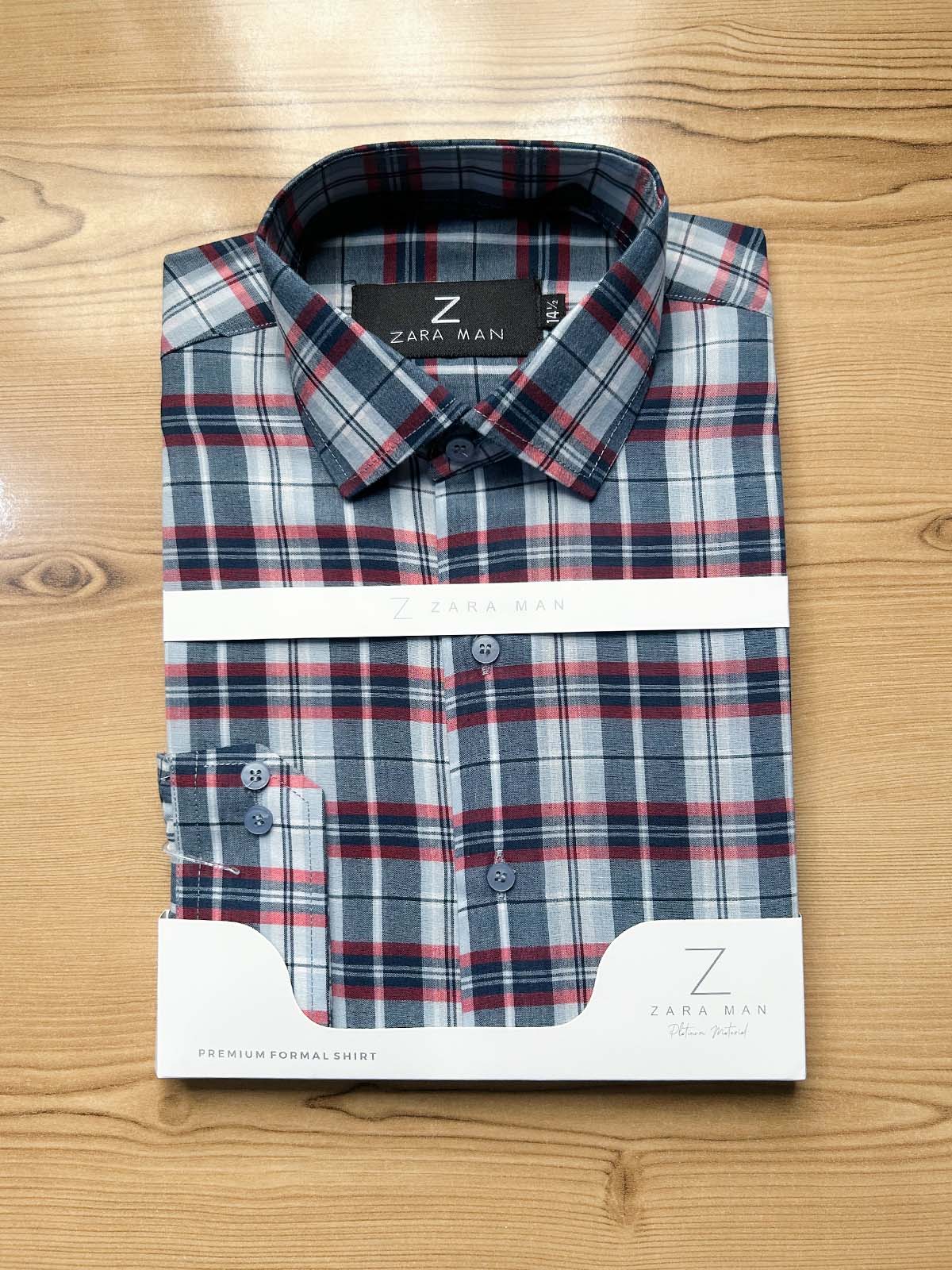 MFS615 R Blue Checks Formal Dress Shirt For Men