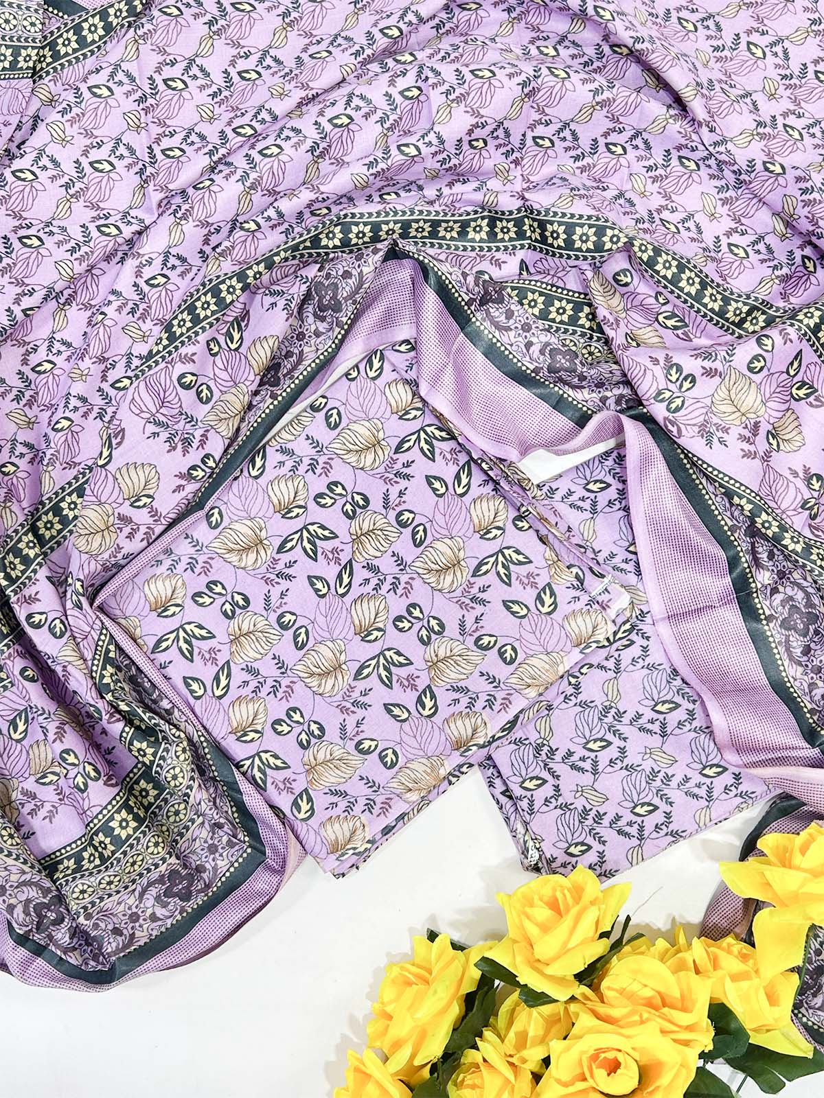 3Pcs Unstitched Digital Lawn Suit For Women WU168