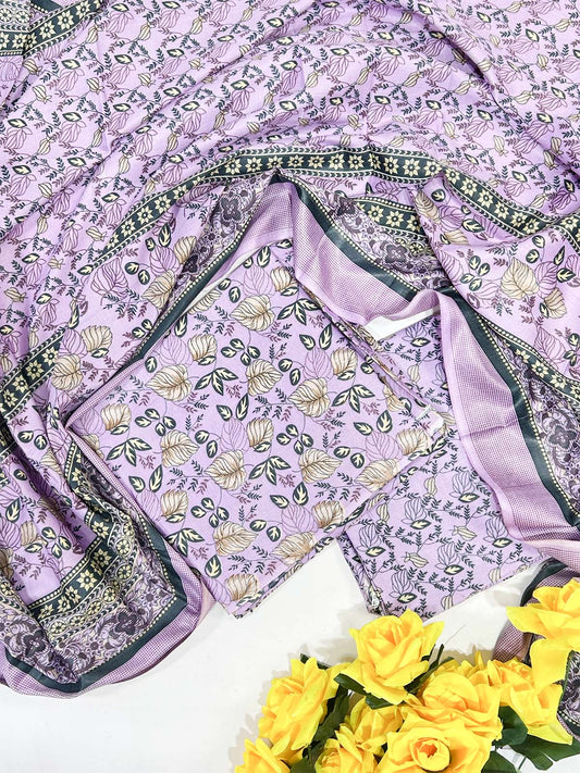 3Pcs Unstitched Digital Lawn Suit For Women WU168