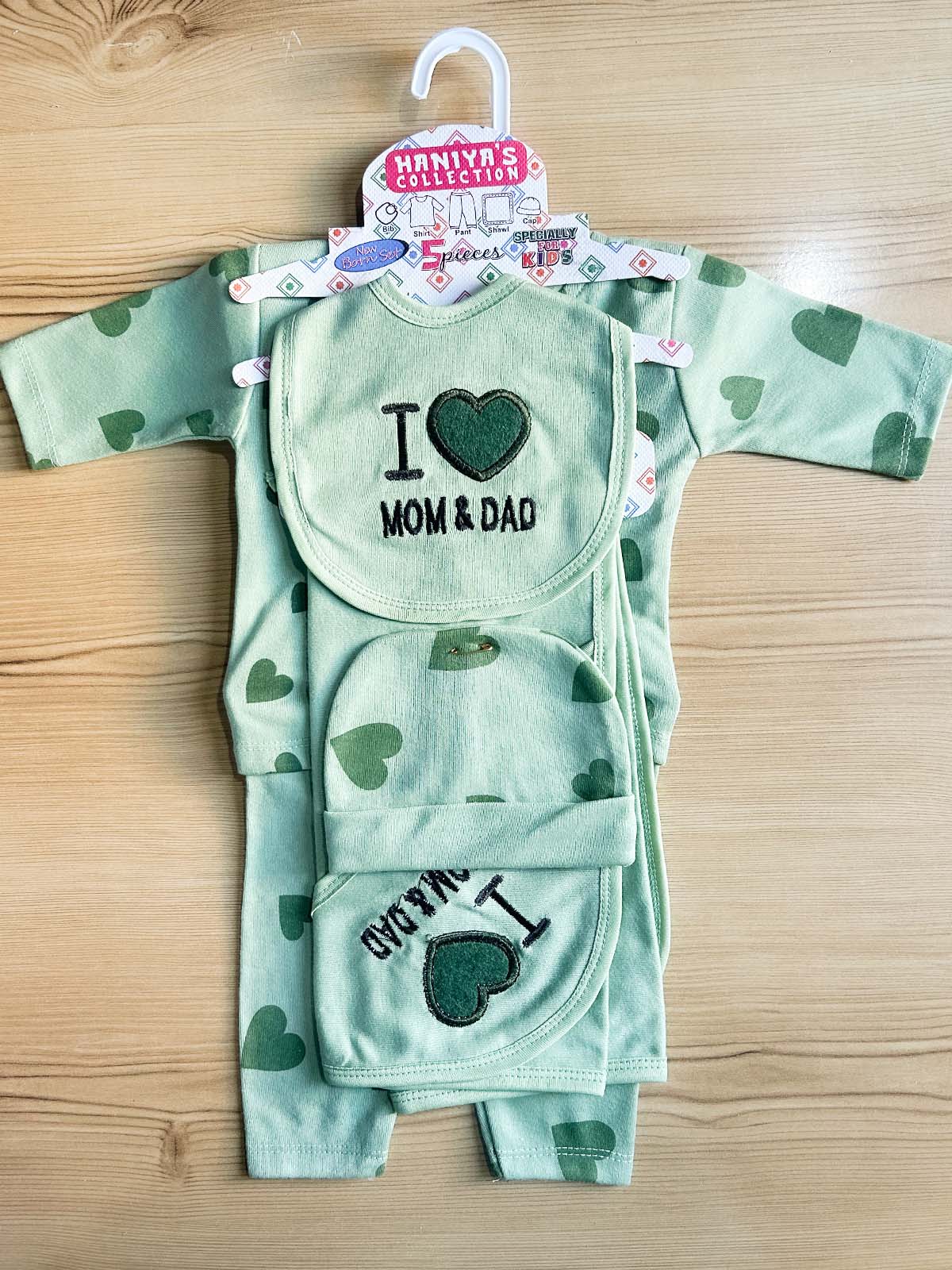 0Mth - 3Mth Green 5Pcs Gift Set For Newborn HG NBGS319
