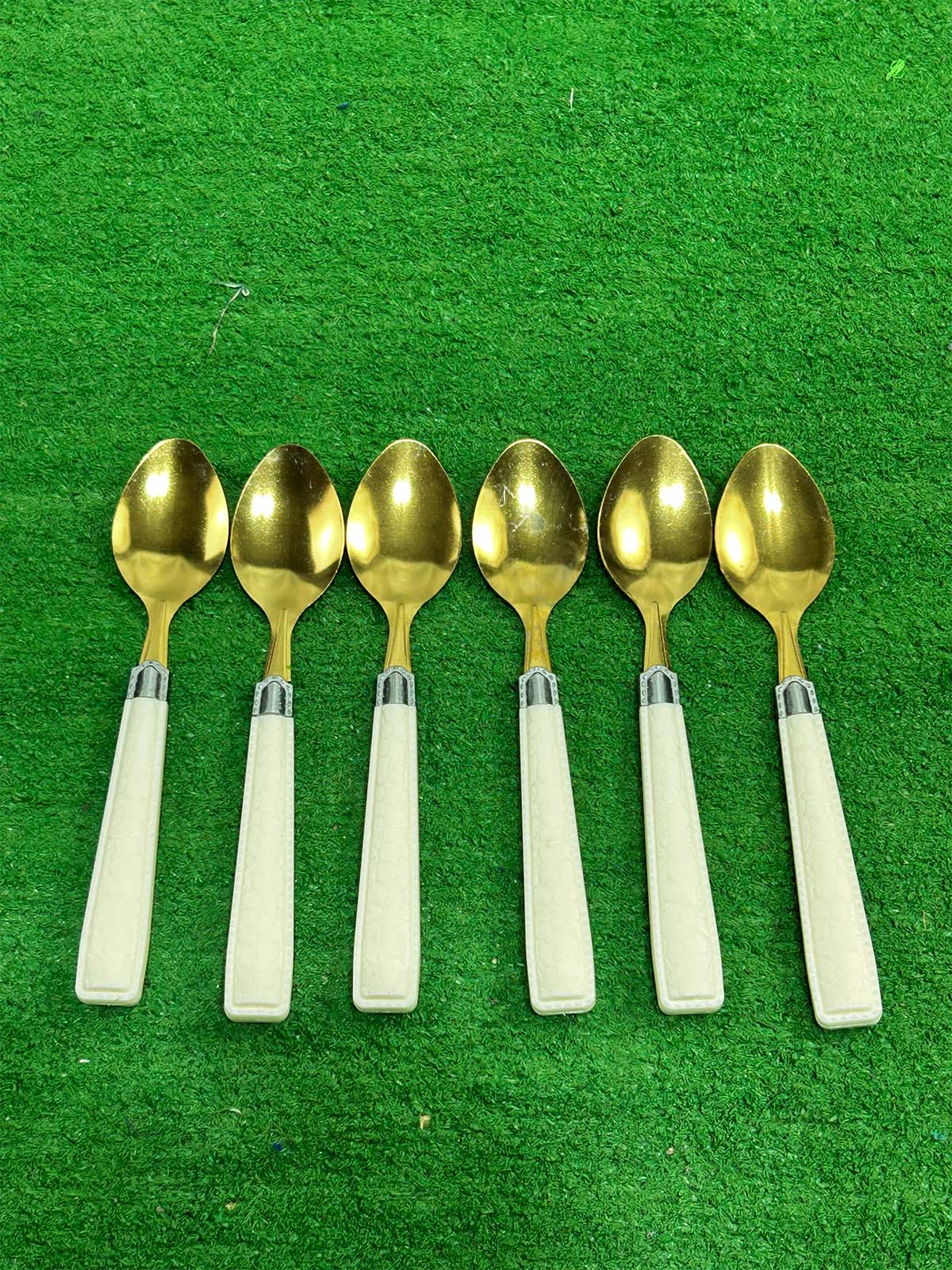 Pack of 6 Golden Table Spoons D84