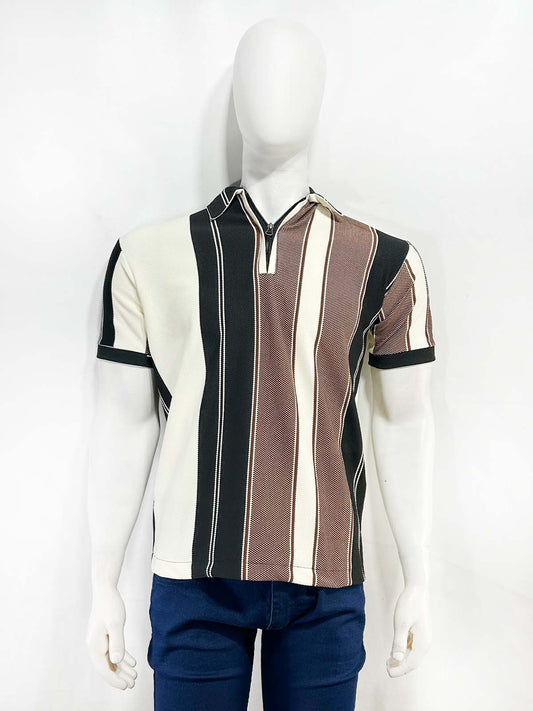 B Brown Old Money Polo T-Shirt For Men MTS486