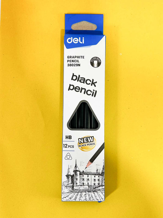 Deli 38029N Black Graphite Pencil (HB) - 12pcs PB212