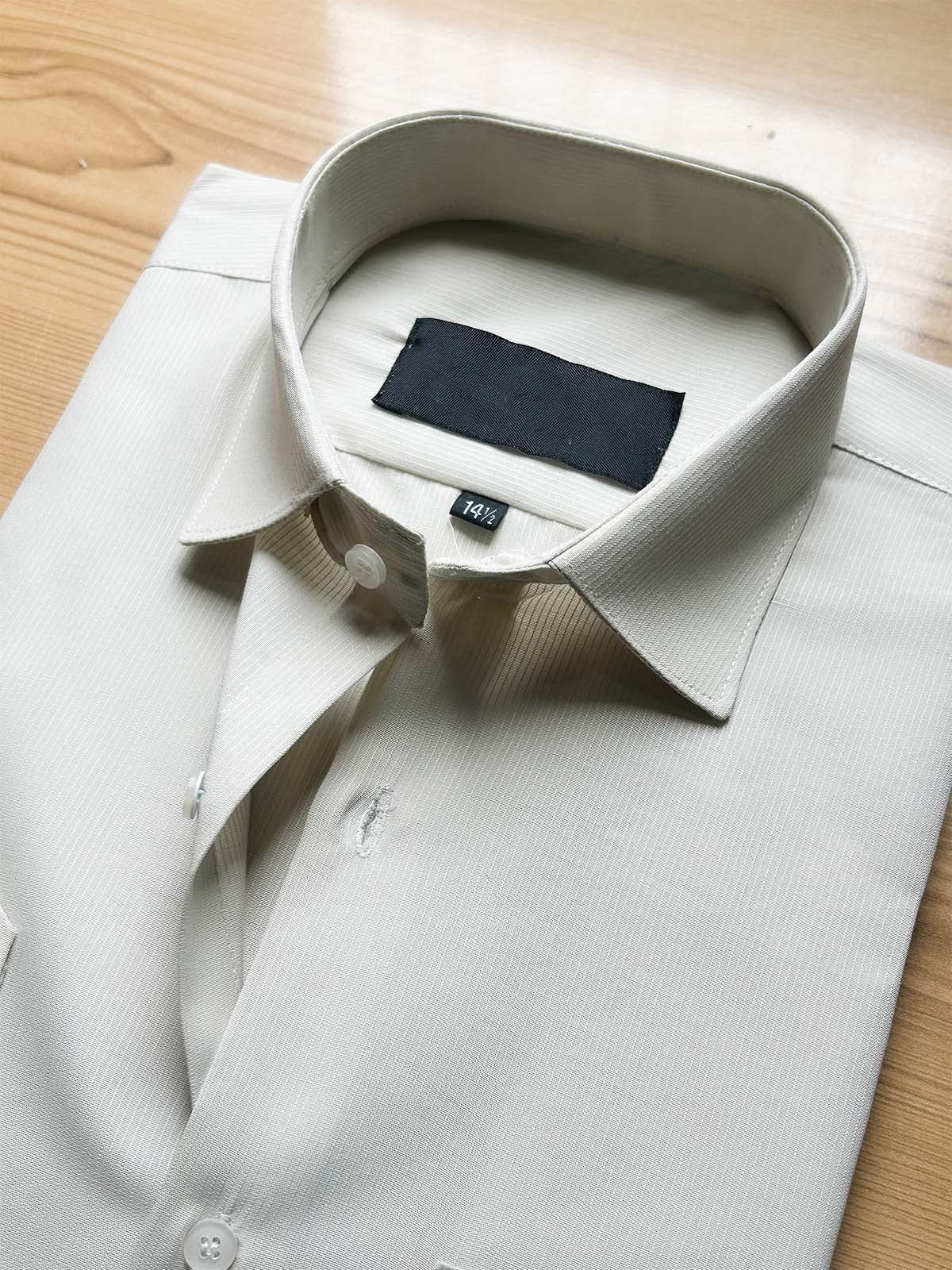 Beige Self Formal Dress Shirt For Men MFS517