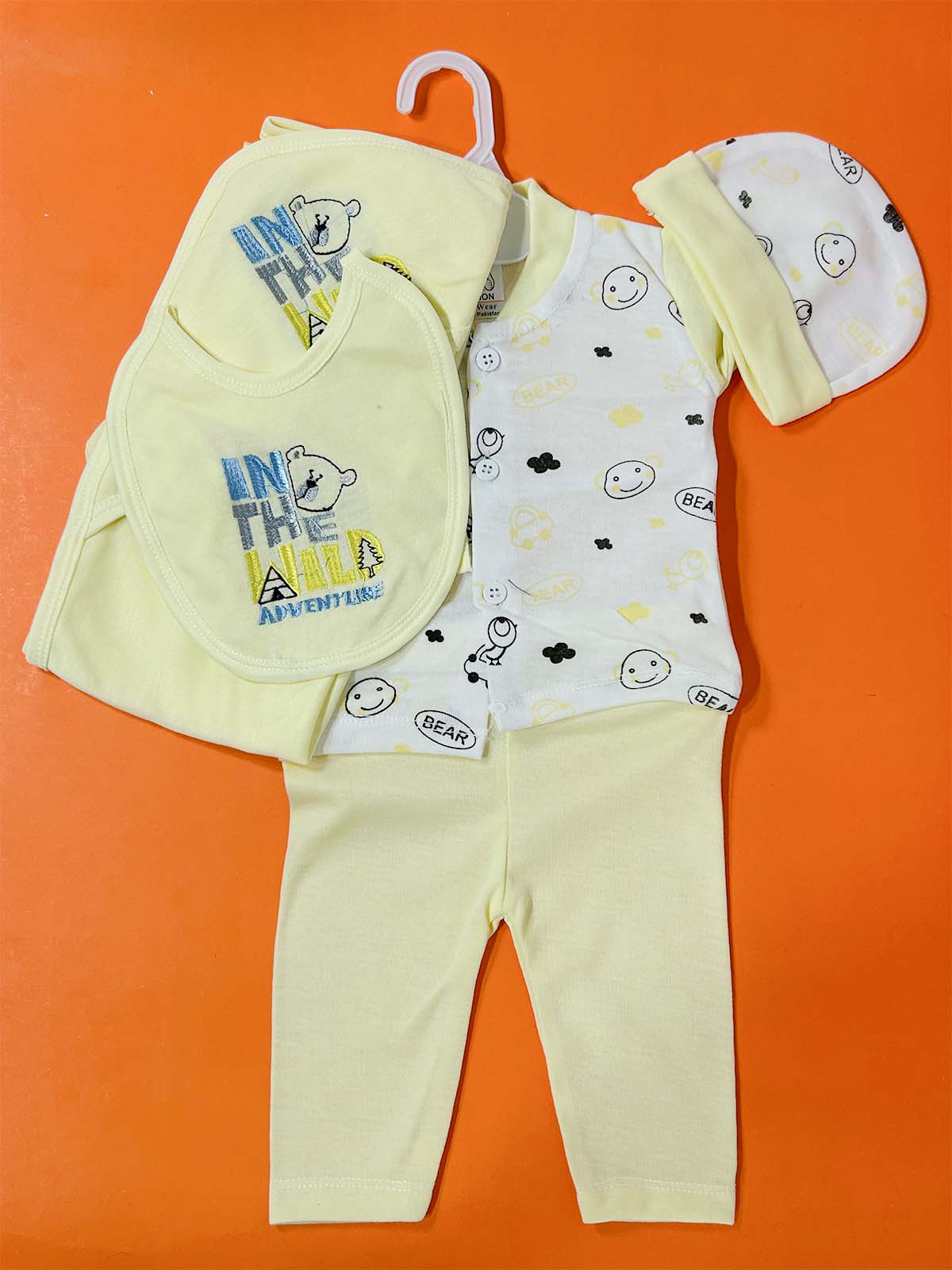 0Mth - 3Mth Yellow 5Pcs Gift Set For Newborn HG NBGS290