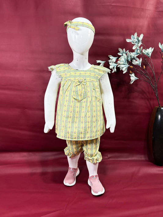 2Yrs - 5Yrs Green Floral Frock For Girls GF39