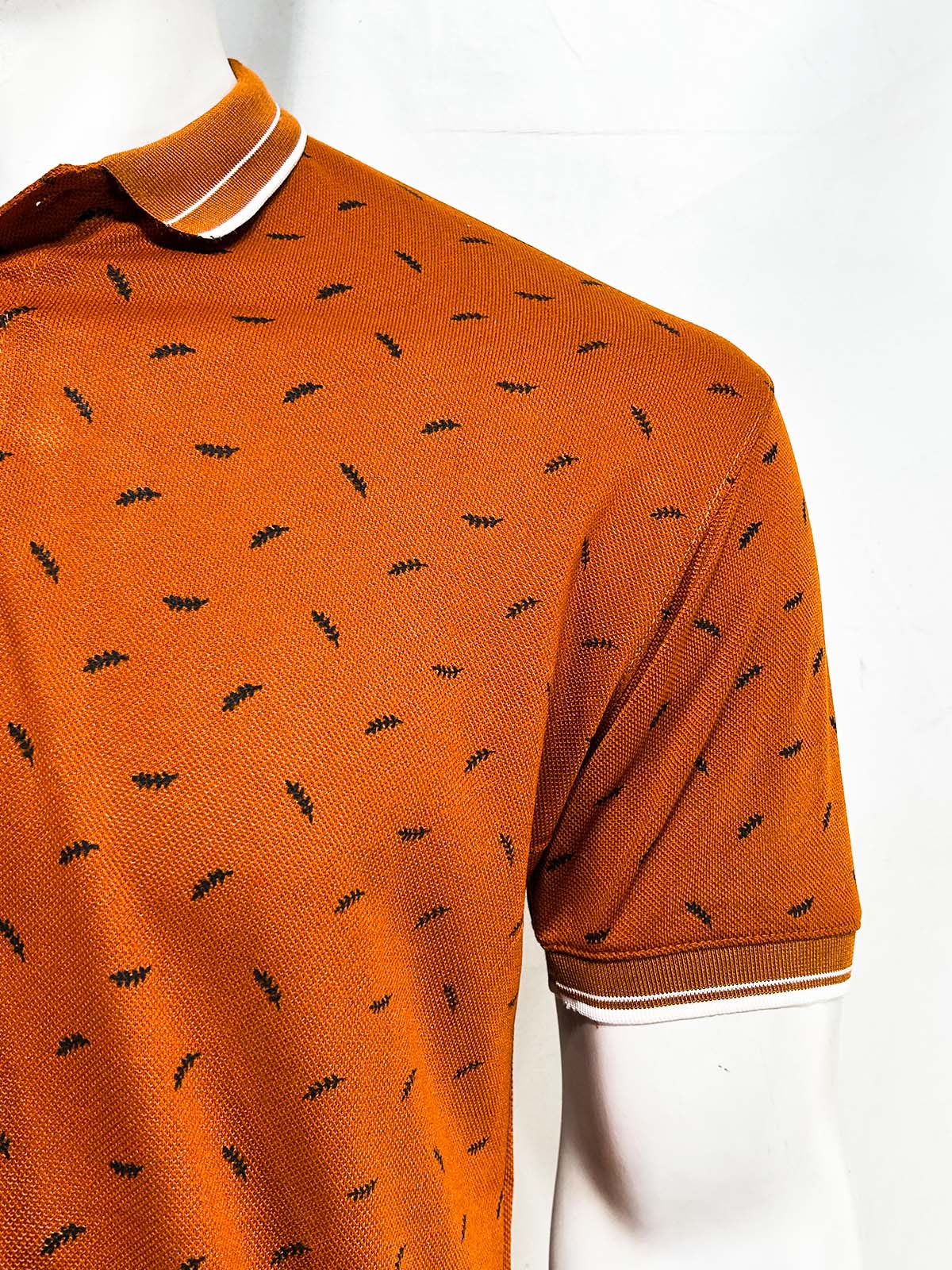 Orange Printed Polo T-Shirt For Men MTS427