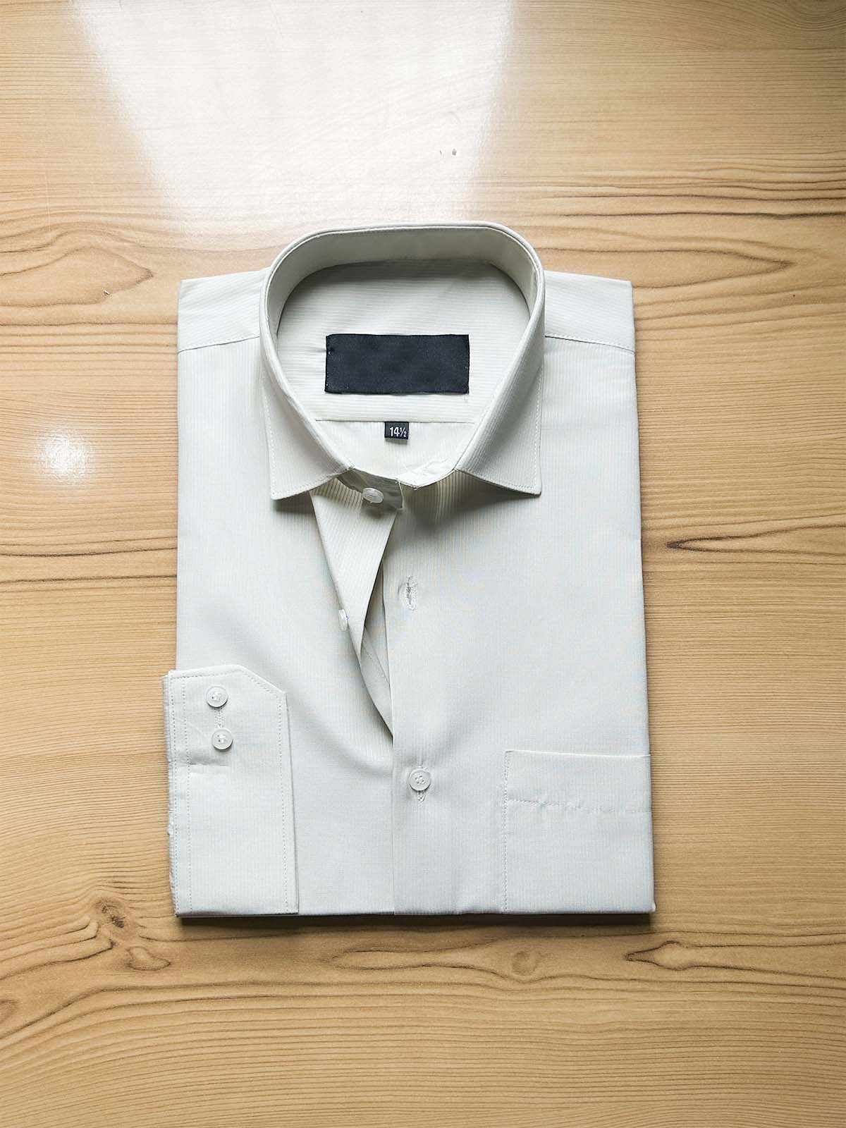 Beige Self Formal Dress Shirt For Men MFS517
