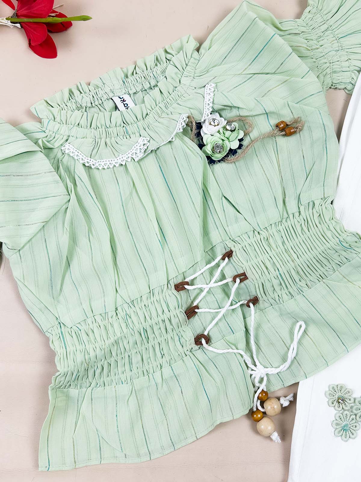 1Yr - 4Yrs Green Suit For Girls TG GS458