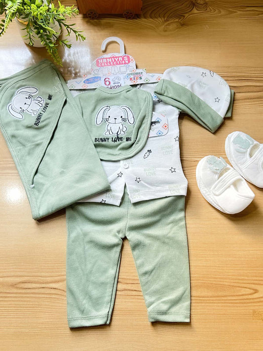 0Mth - 3Mth Green 6Pcs Gift Set For Newborn HG NBGS371