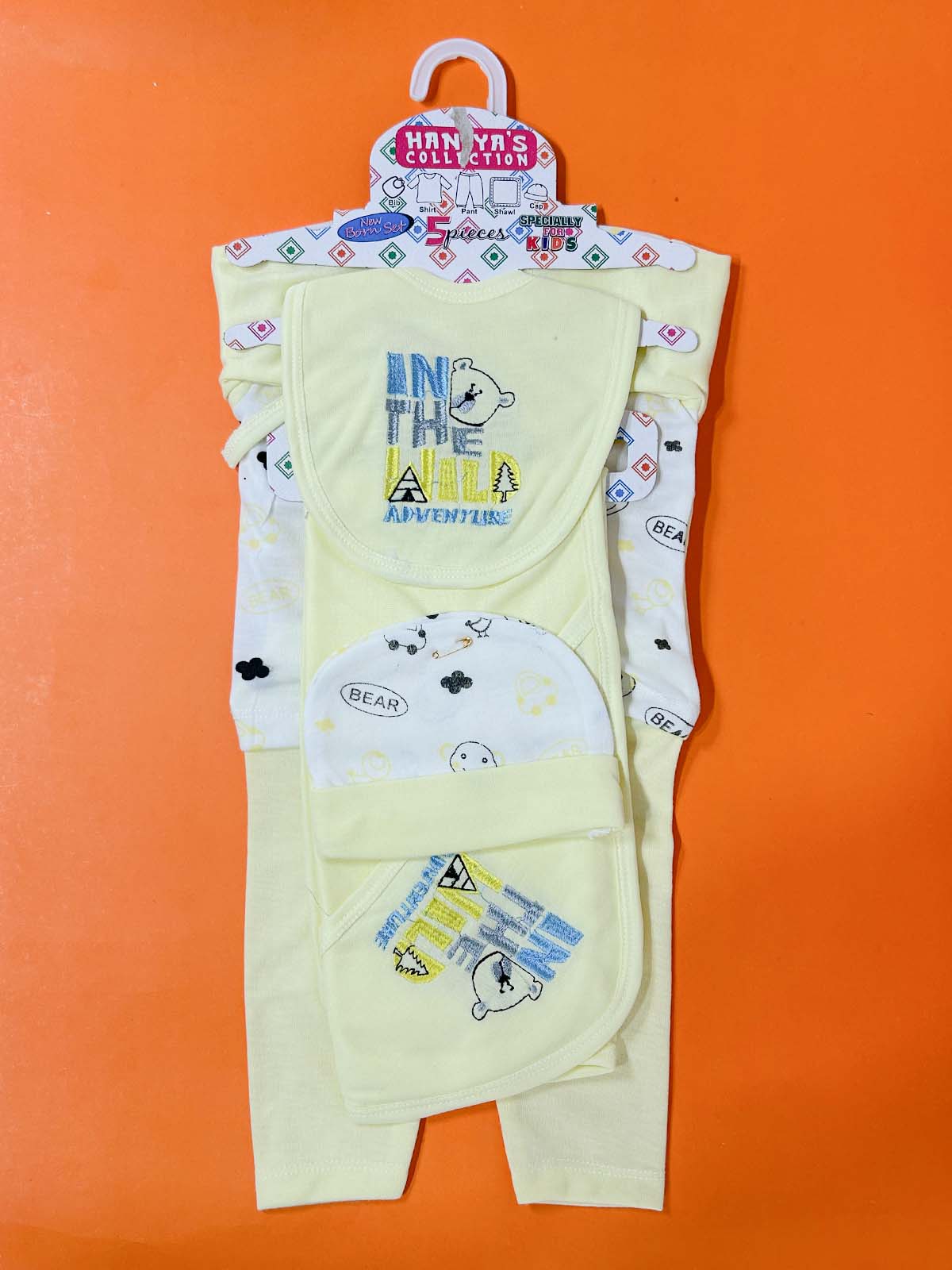 0Mth - 3Mth Yellow 5Pcs Gift Set For Newborn HG NBGS290