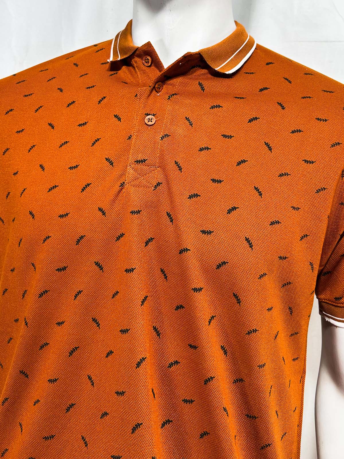Orange Printed Polo T-Shirt For Men MTS427