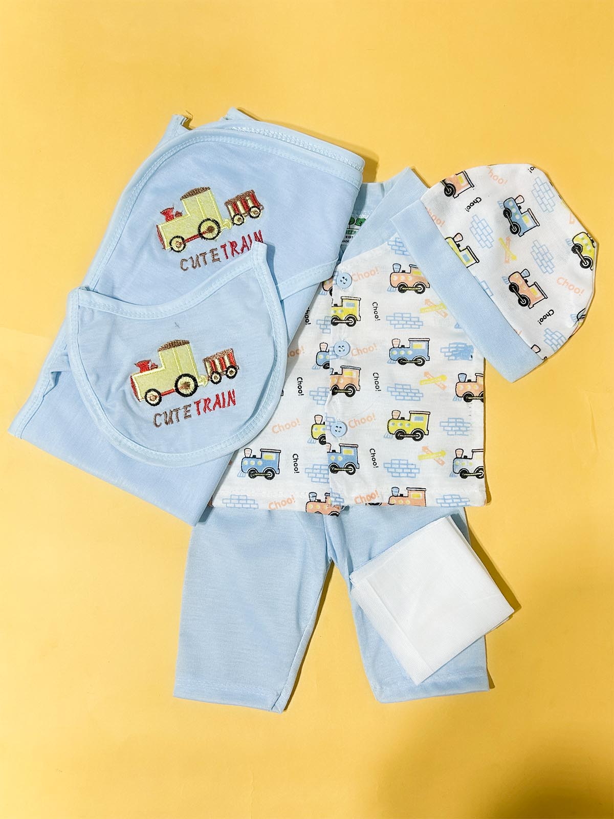 0Mth - 3Mth Blue 5Pcs Gift Set For Newborn HG NBGS341