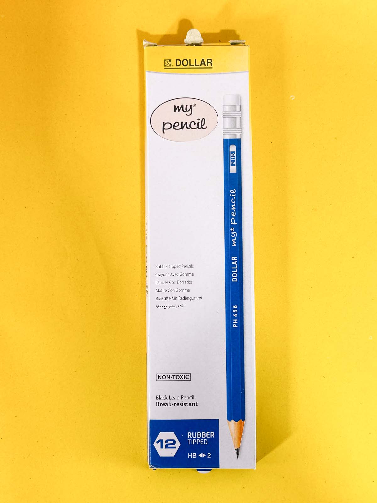 Dollar My Pencil PH 456, 2HB Rubber Tipped, 12pcs PB213