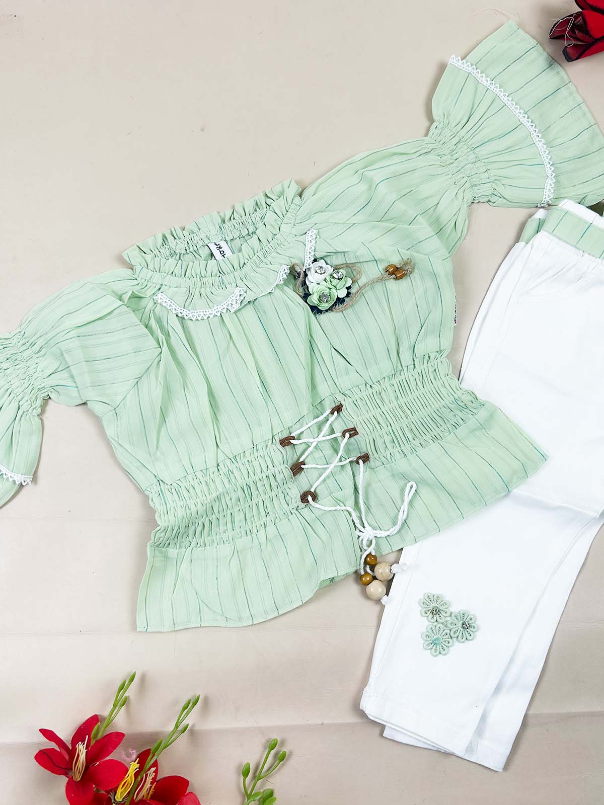 1Yr - 4Yrs Green Suit For Girls TG GS458