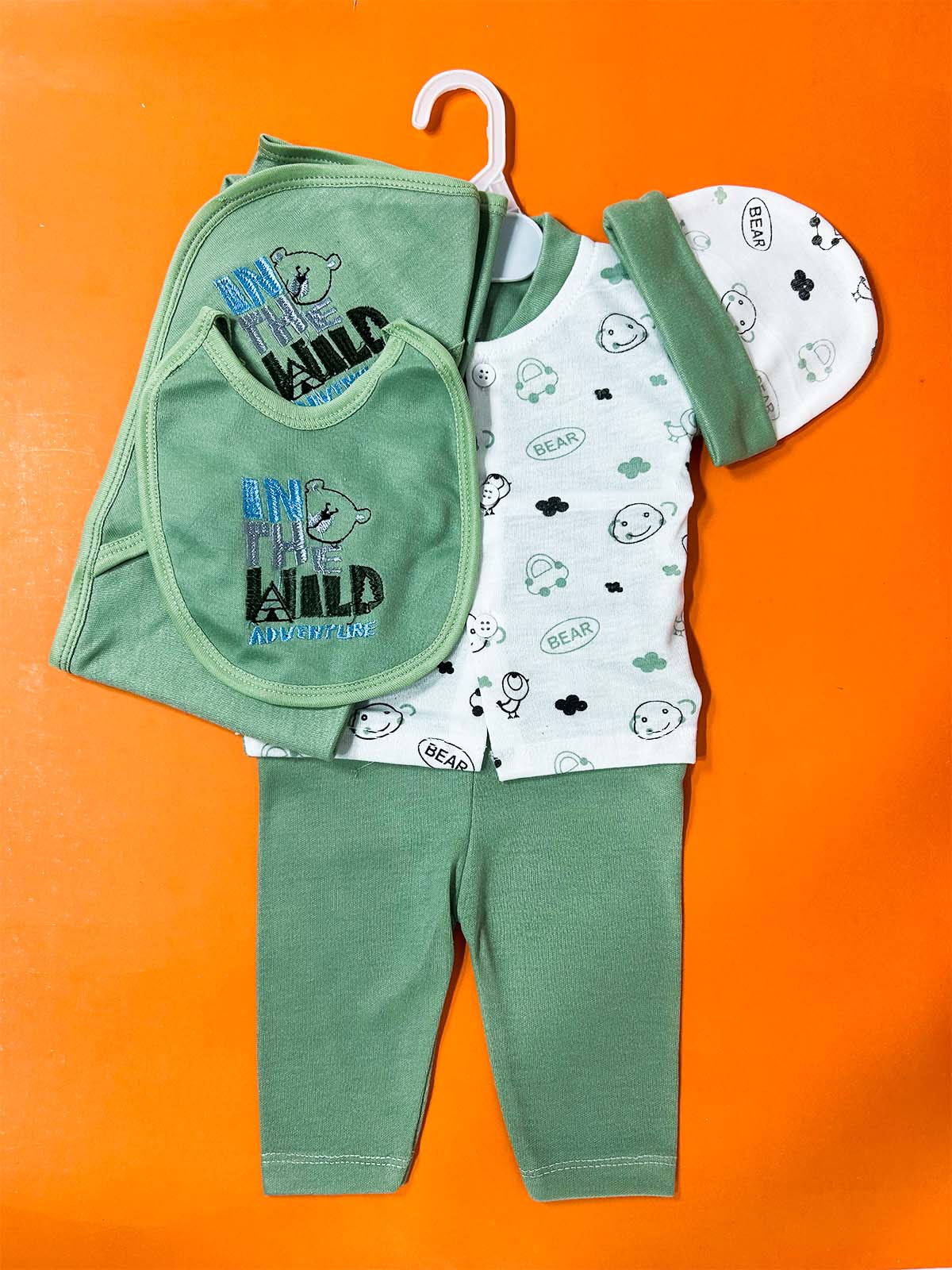 0Mth - 3Mth Green 5Pcs Gift Set For Newborn HG NBGS291