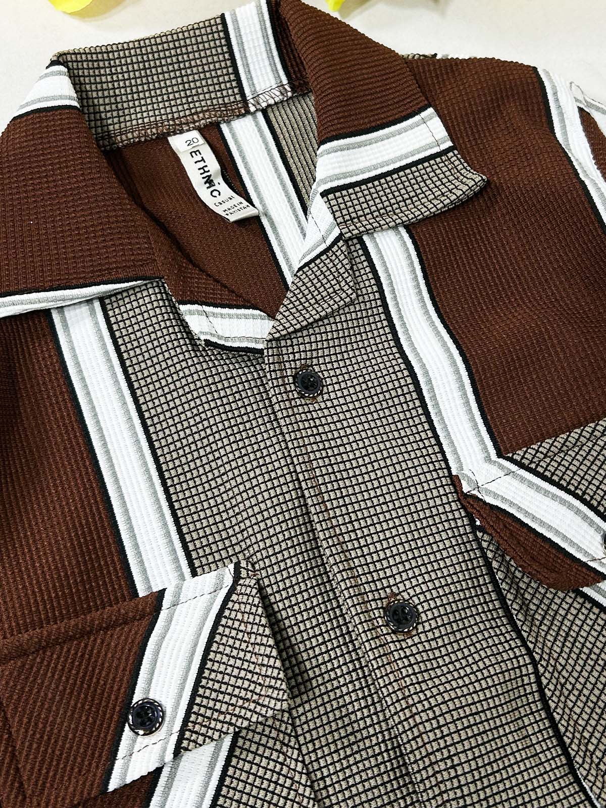 4Yrs - 10Yrs Brown Old Money Shirt for Boys BCS69