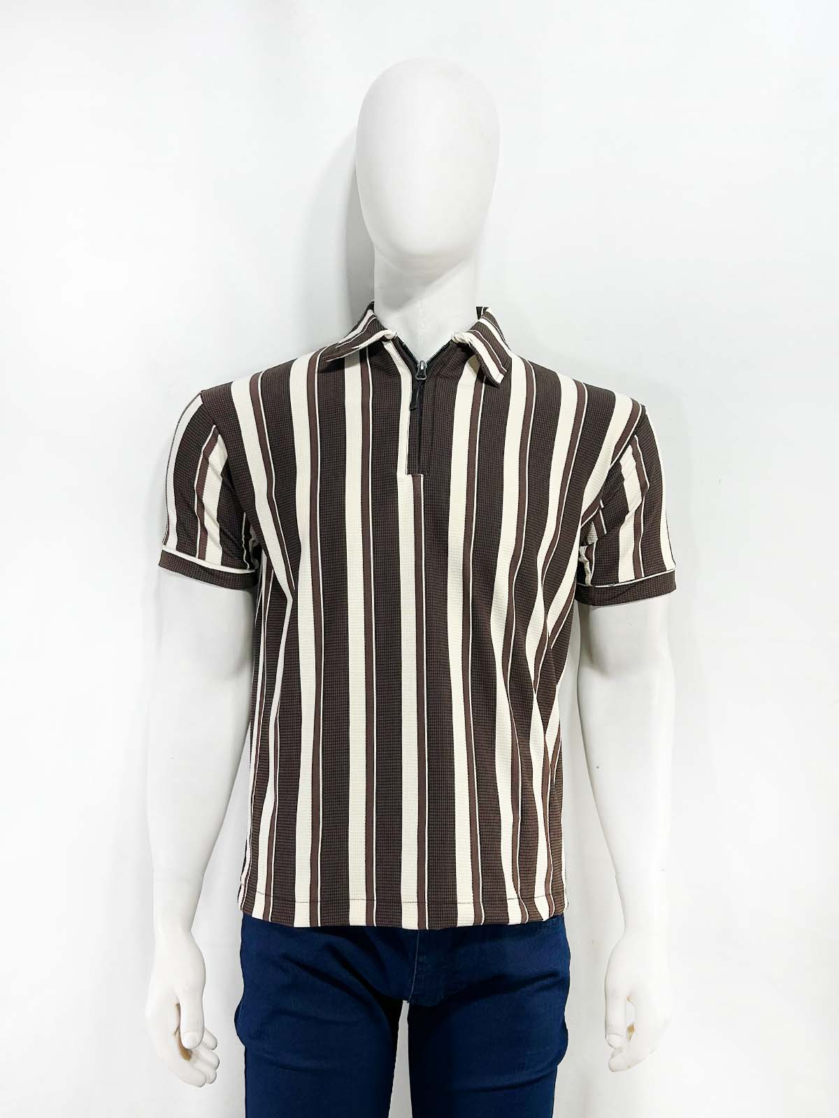 Brown Old Money Polo T-Shirt For Men MTS487