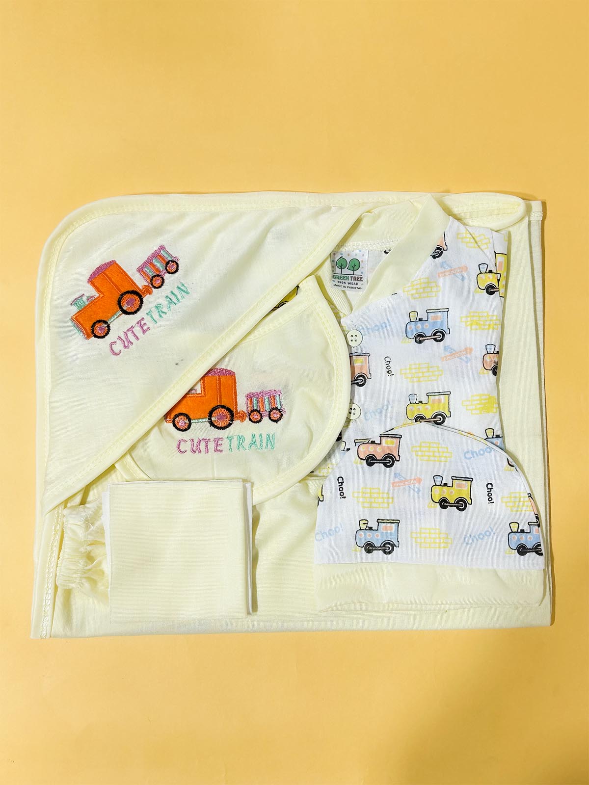 0Mth - 3Mth Yellow 5Pcs Gift Set For Newborn HG NBGS342