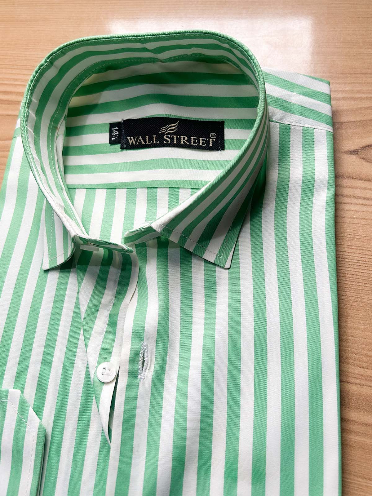 MFS617 Green Lines Formal Dress Shirt For Men