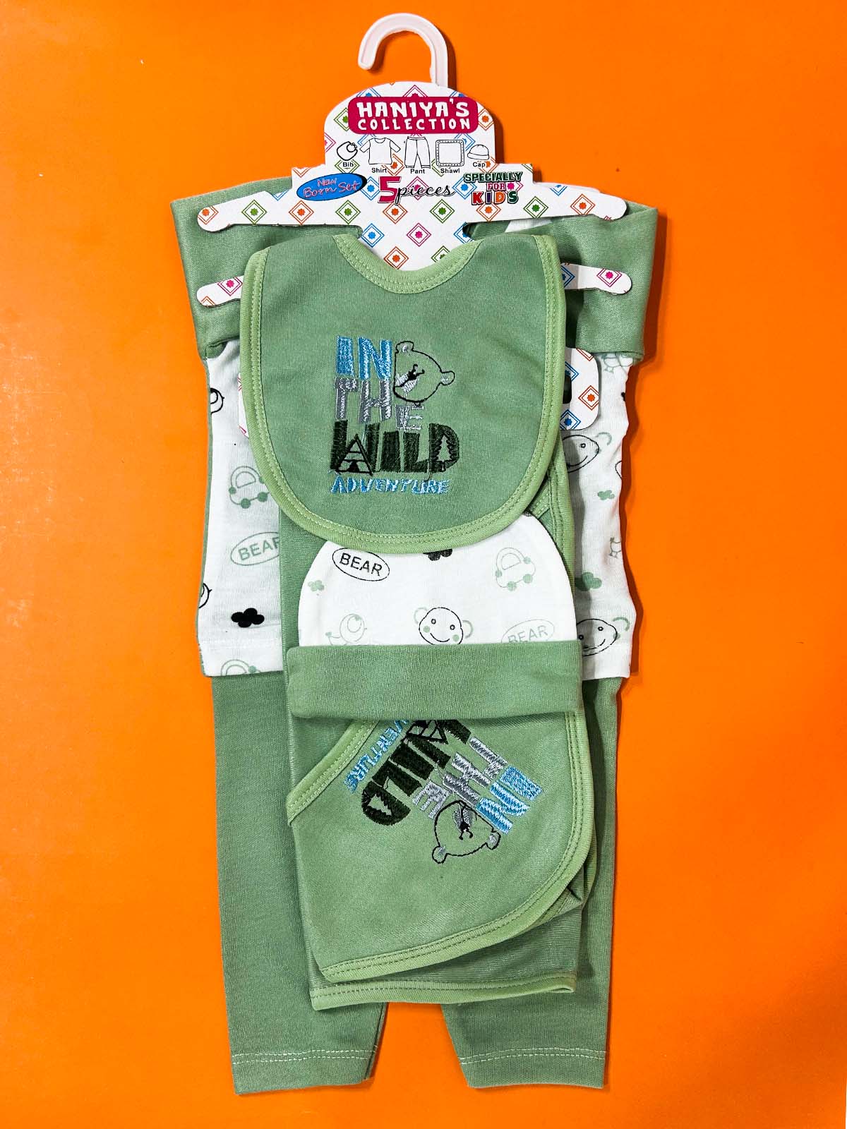 0Mth - 3Mth Green 5Pcs Gift Set For Newborn HG NBGS291