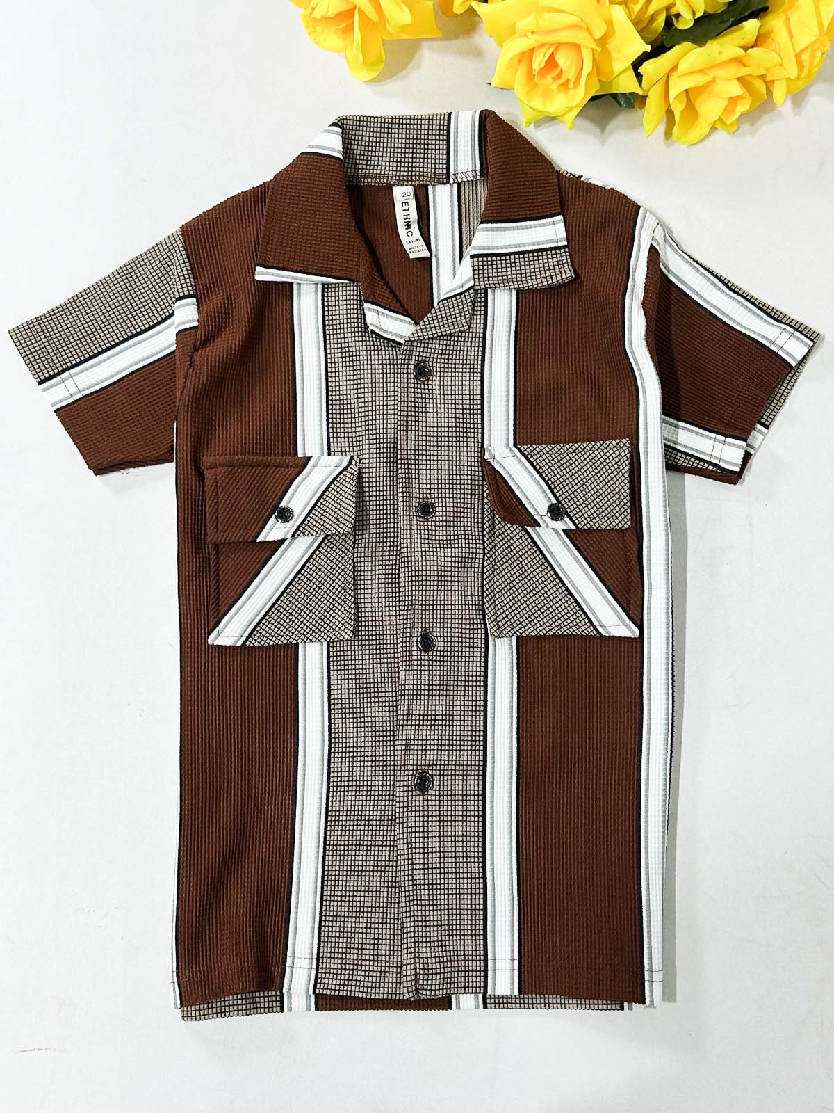 4Yrs - 10Yrs Brown Old Money Shirt for Boys BCS69
