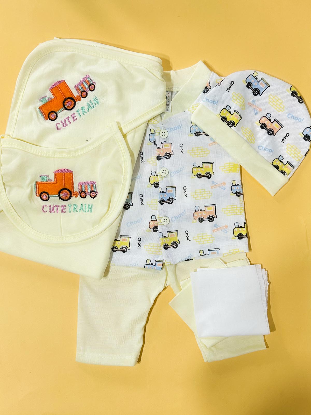 0Mth - 3Mth Yellow 5Pcs Gift Set For Newborn HG NBGS342