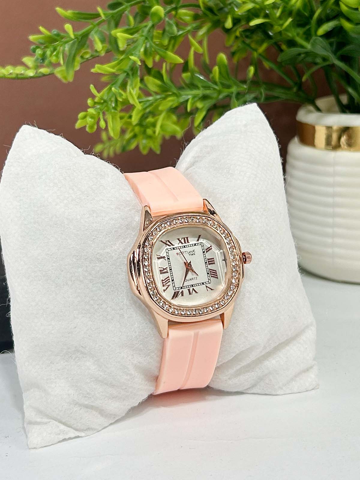Peach Stylish Wrist Watch for Women WW110